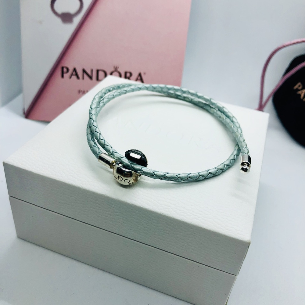 PANDORA Double Braided Leather Bracelet, NWT! - Picture 3 of 6